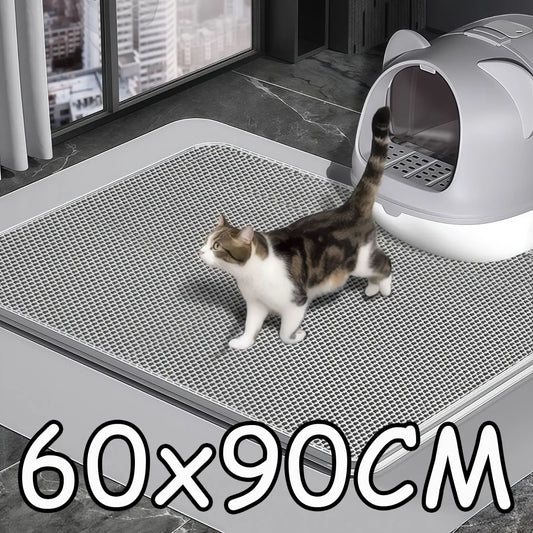 90CMX60CM Cat Litter Mat Waterproof Double Layer Pet Litter Box Mat Pet Toilet Cat Mat Nonslip Sand Cat Washable Mat Pet Clean