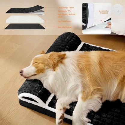 XL Dog Bed with Washable Cover – Comfortable Waterproof Orthopedic Pet Bed