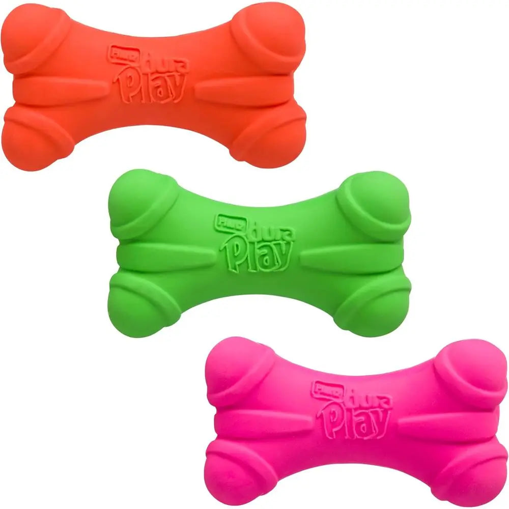 Squeaky Latex Dog Bone Toys, 3-Pack, Ideal for Medium Breeds