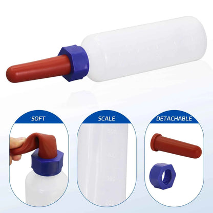 1/2PCS 500ml/1000ml Sheep Lamb Bottle Calf Piglet Feeding Bottle Calf Milk Feeder Bottle with Nipple Farm Animals Feeding