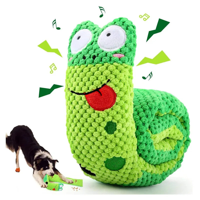 Dog Puzzle Feeder Plush Toy – Durable Snail-Shaped Interactive Pet Toy