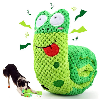 Dog Puzzle Feeder Plush Toy – Durable Snail-Shaped Interactive Pet Toy