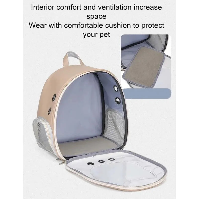 Portable Pet Travel Backpack – Clear Breathable Carrier for Cats & Puppies