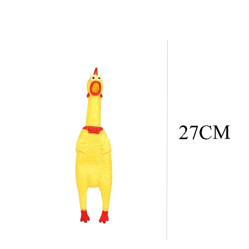 Rubber Screaming Chicken Dog Toy – Durable Squeaky Toy for Small & Large Dogs