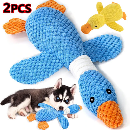 Yellow Duck Dog Toy – Plush Squeaky Chew Toy with Quacking Sound