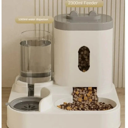 Pet Food Dispenser with Water Fountain – Automatic Feeding Bowl for Cats & Dogs