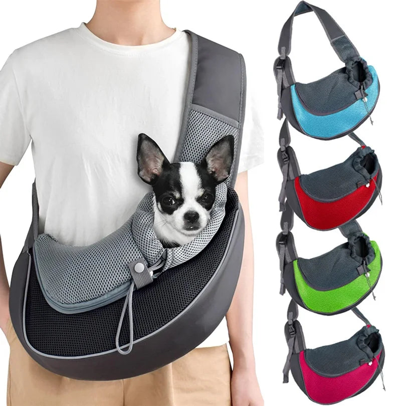 Crossbody Pet Carrier Bag – Portable Mesh Travel Tote for Cats & Dogs