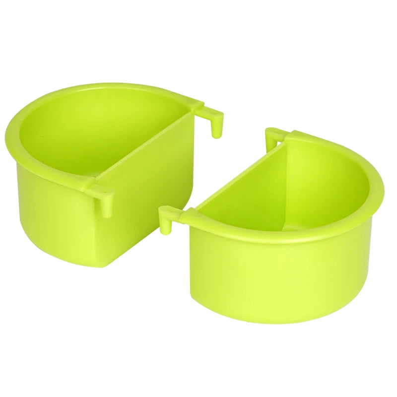 New 2pcs Bird Food Feeding Dish Easy to Install Bird Cage Feeder Bowl for Small Animals Budgie Parrot Parakeets Lovebirds