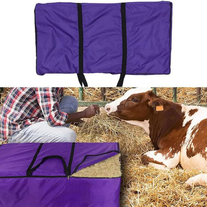 Zippered Waterproof Hay Bale Storage Bag, Large Hay Bale Tote, Foldable and Portable Hay Bale Bag for Horses and Livestock