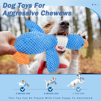 Yellow Duck Dog Toy – Plush Squeaky Chew Toy with Quacking Sound