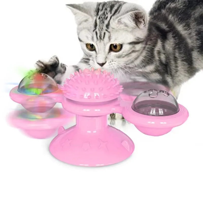 Spinning Windmill Cat Toy – Fun Interactive Puzzle Toy for Indoor Cats