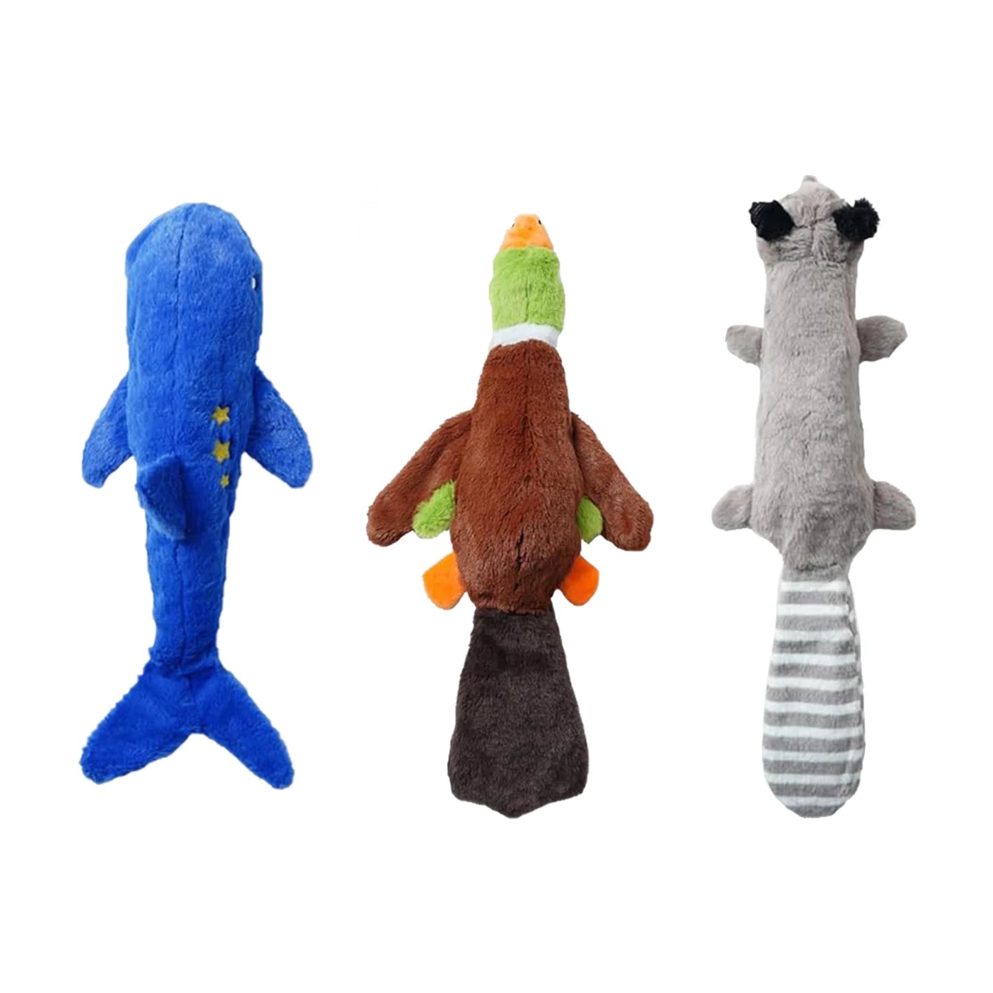 Stuff less Dog Toys with Squeakers – Plush Crinkle Toys for Puppies & Dogs