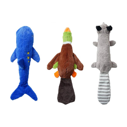 Stuff less Dog Toys with Squeakers – Plush Crinkle Toys for Puppies & Dogs