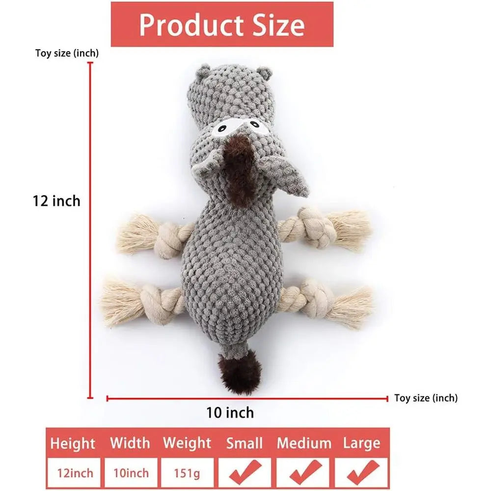Grey Donkey-Shaped Large Squeaky Dog Toy for Small to Large Dogs