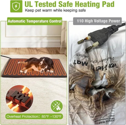 Outdoor Insulated Dog Shelter – Heated Doghouse with Metal Anti-Chew Frame