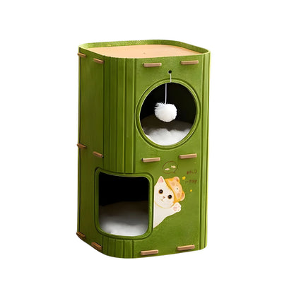 Multi-Level Cat Climbing Tree – Enclosed Cat Bed & Scratch-Resistant Tower