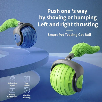 Speedy Tail 2.0 Smart Cat Toy – Automatic Rolling Ball with Replaceable Moving Tail