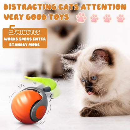 Speedy Tail 2.0 Electric Cat Toy – Automatic Rolling Ball with Dual Speed Modes