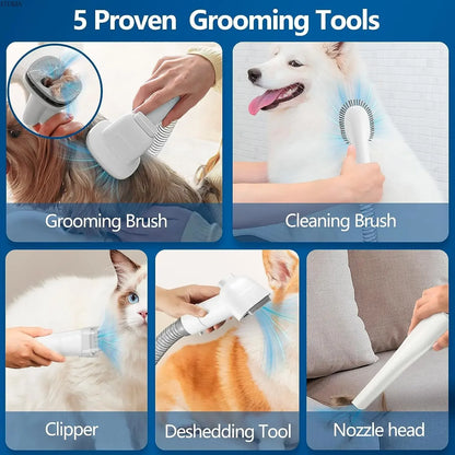 Pet Hair Vacuum Grooming System – 2.3L Dust Cup for Dogs & Cats