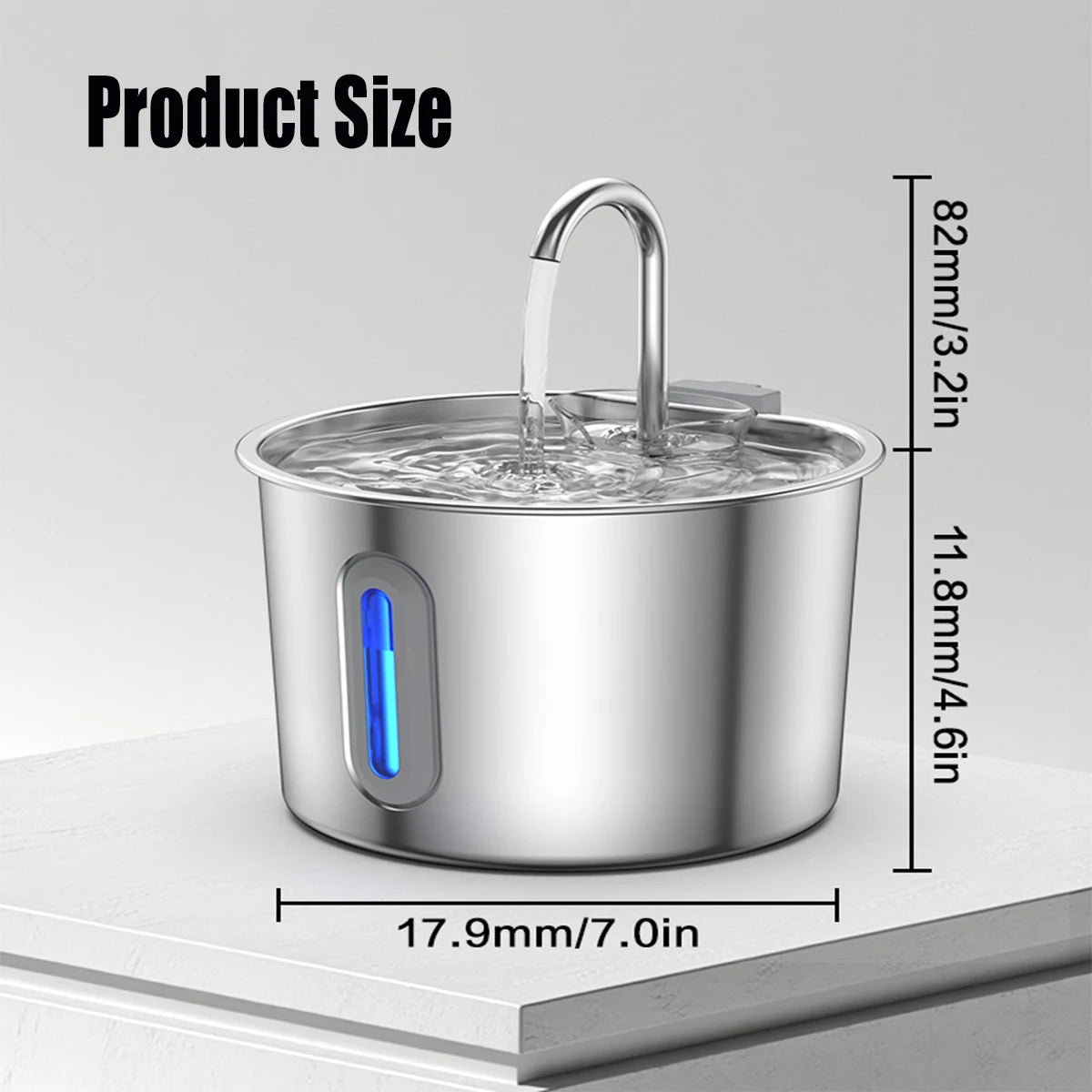 Automatic Stainless Steel Cat & Dog Water Fountain – Sensor Pet Water Dispenser