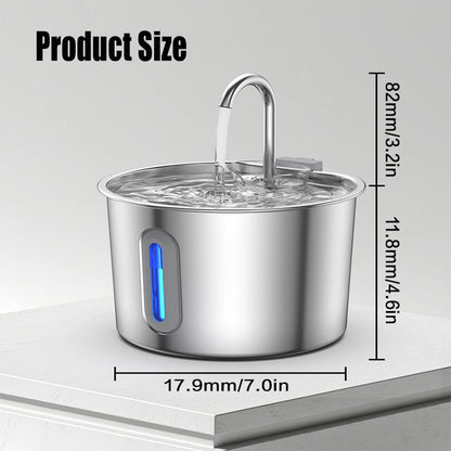 Automatic Stainless Steel Cat & Dog Water Fountain – Sensor Pet Water Dispenser