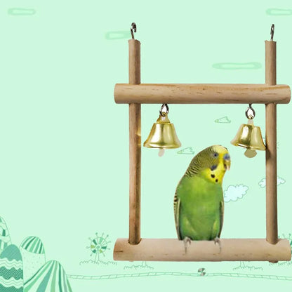 Bird Training Toy Set – 1/8PCS Wooden Swing & Chew Toys for Parrots
