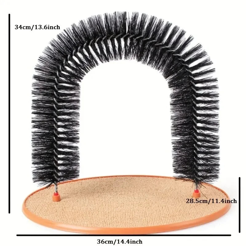 Cat Self-Groomer Arch – Massage Brush & Scratching Pad Toy for Cats