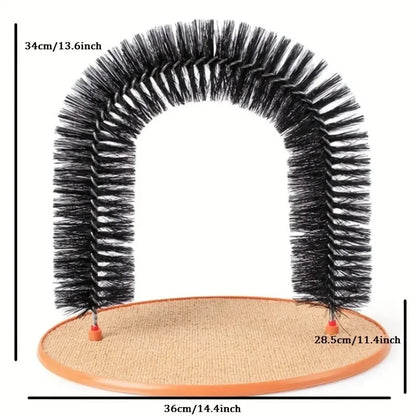 Cat Self-Groomer Arch – Massage Brush & Scratching Pad Toy for Cats
