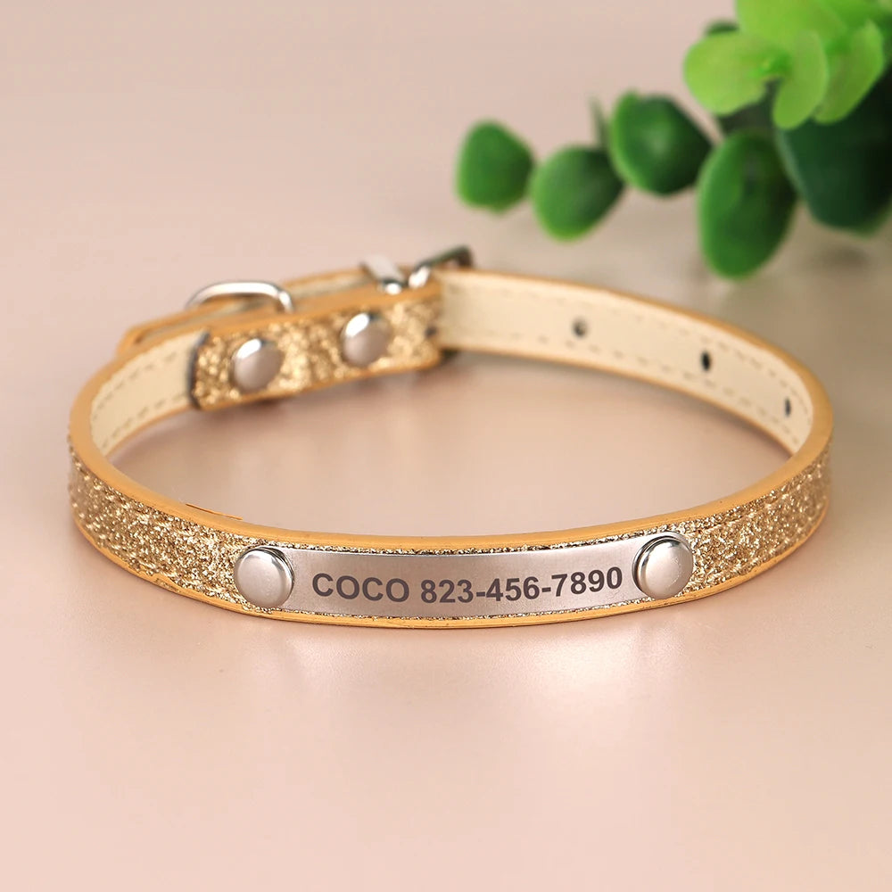 Bling Pet Collar with ID Tag – Personalized Anti-Lost Collar for Cats & Small Dogs
