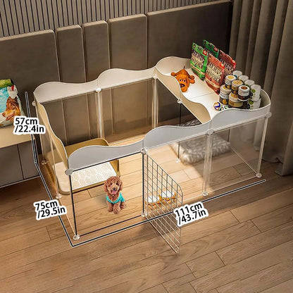 Pet Dog Enclosure – Small Dog Kennel with Isolation Gate & Toilet Area