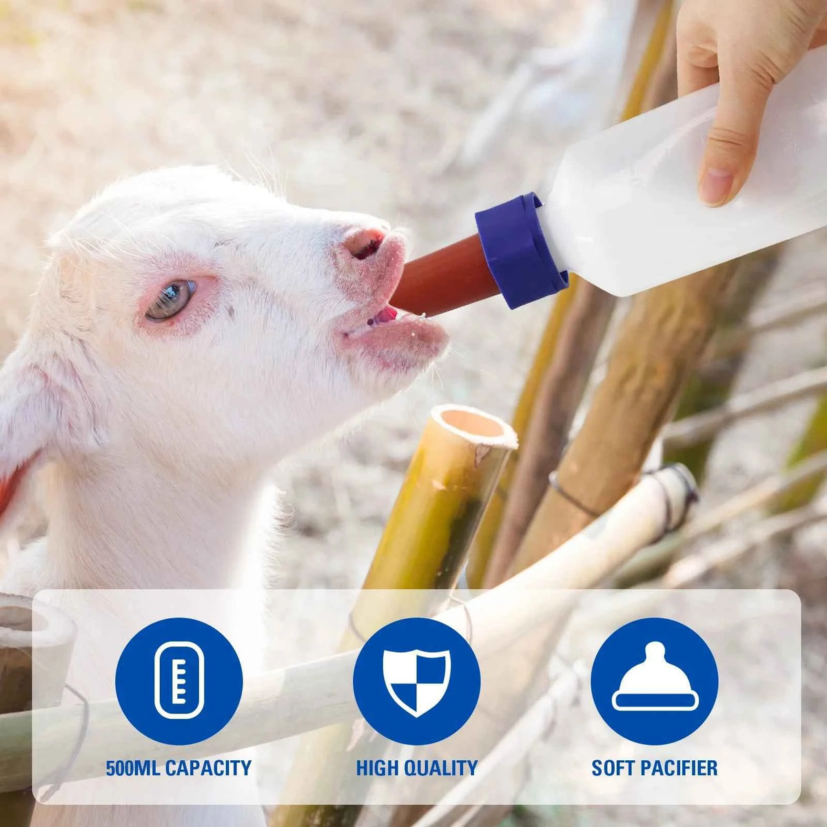 1/2PCS 500ml/1000ml Sheep Lamb Bottle Calf Piglet Feeding Bottle Calf Milk Feeder Bottle with Nipple Farm Animals Feeding