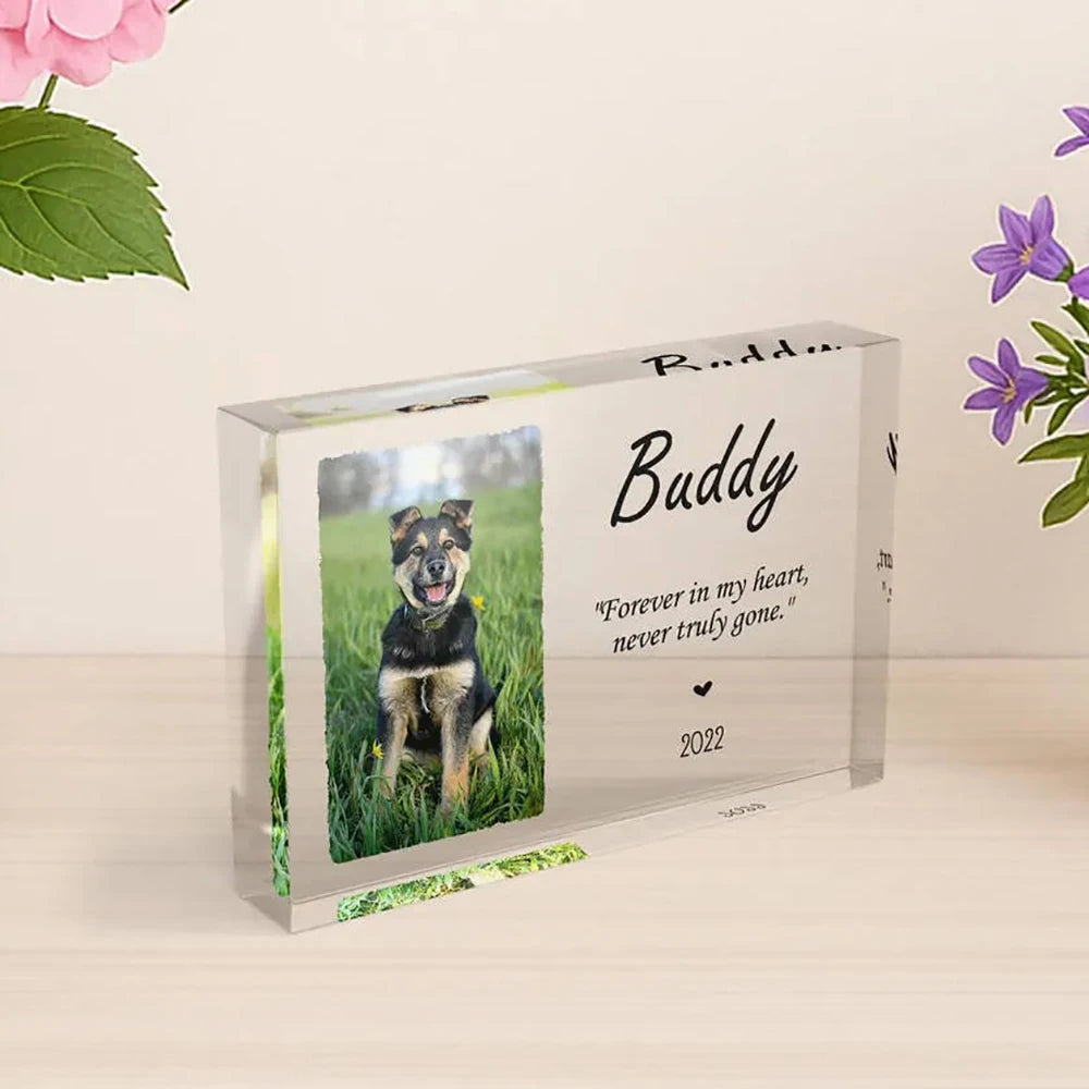 Personalized Cat Memorial Acrylic Block Pet Loss Gift with Photo Custom Pet Tribute Keepsake Cat Remembrance Gift for Owner