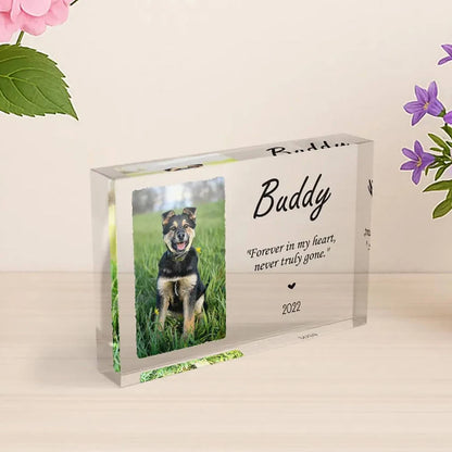 Personalized Cat Memorial Acrylic Block Pet Loss Gift with Photo Custom Pet Tribute Keepsake Cat Remembrance Gift for Owner