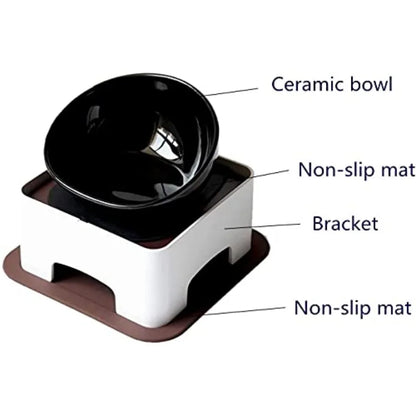 Non-Slip Ceramic Dog Bowl – Wide Mouth Feeding Dish for Small Breeds