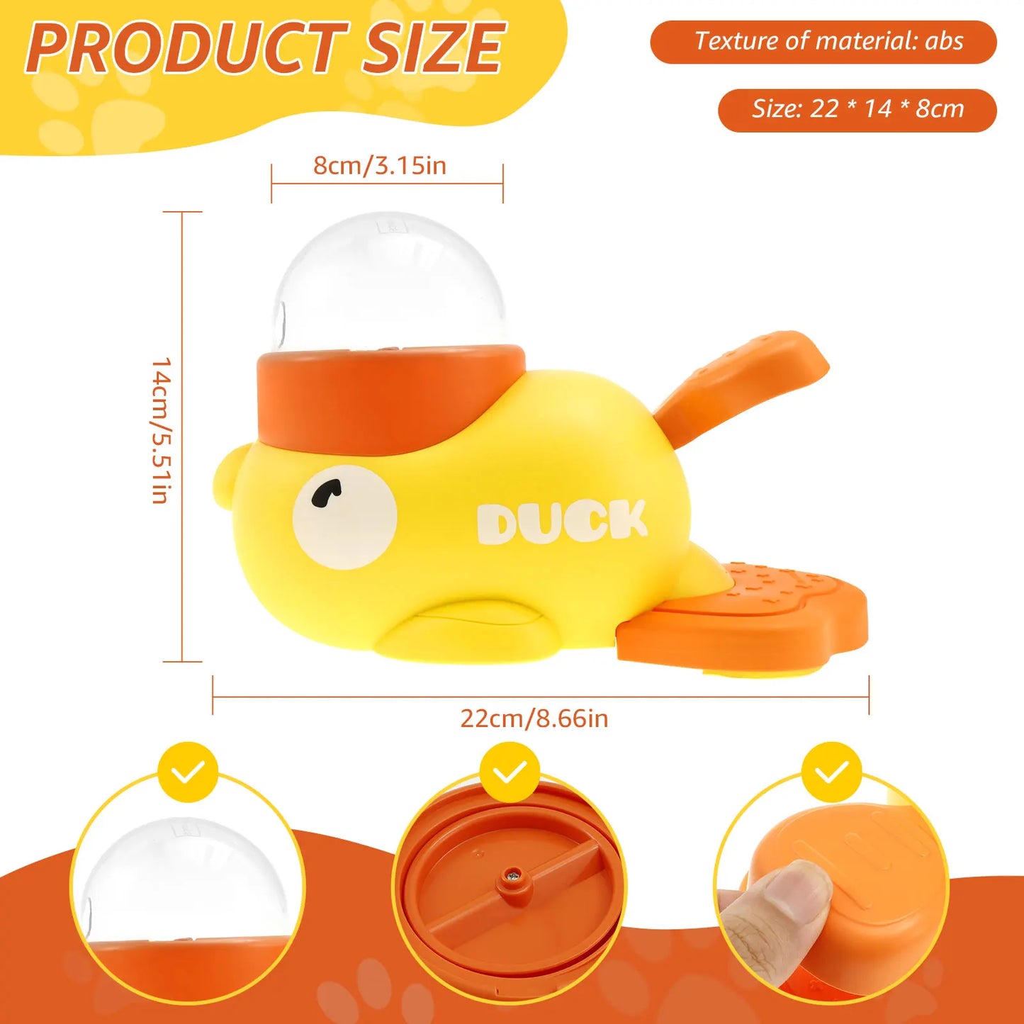 Duck-Shaped Dog Slow Feeder – Interactive Treat Dispensing Toy with Adjustable Food Outlets