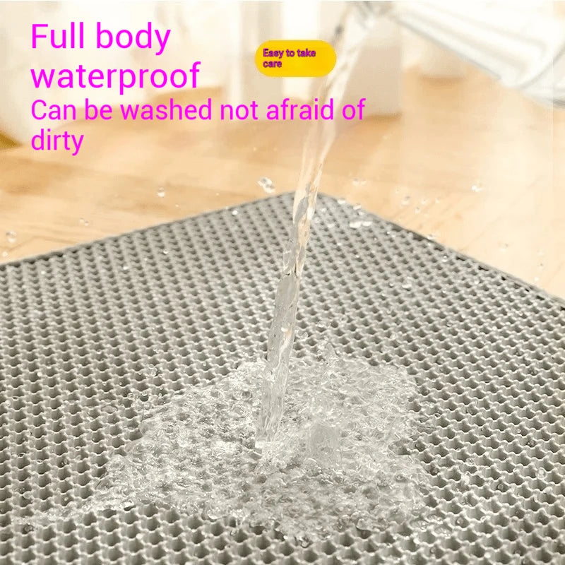 90CMX60CM Cat Litter Mat Waterproof Double Layer Pet Litter Box Mat Pet Toilet Cat Mat Nonslip Sand Cat Washable Mat Pet Clean