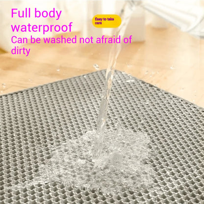 90CMX60CM Cat Litter Mat Waterproof Double Layer Pet Litter Box Mat Pet Toilet Cat Mat Nonslip Sand Cat Washable Mat Pet Clean