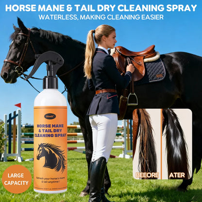 Horse Mane Tail Spray Waterless Shampoo No Rinse Cleaning Detangling Smooth Shiny Horse Coat Grooming Spray for Daily Care