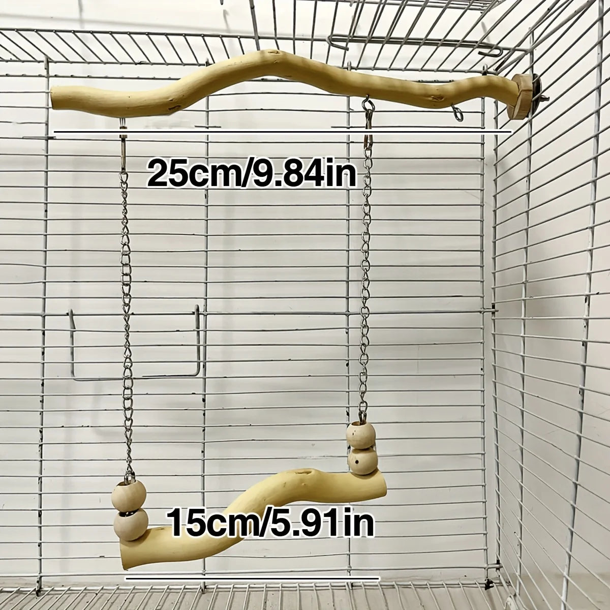 Parrot Suspension Bridge – Wooden Swing & Perch Toy for Budgies, Lovebirds & Cockatiels