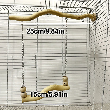 Parrot Suspension Bridge – Wooden Swing & Perch Toy for Budgies, Lovebirds & Cockatiels