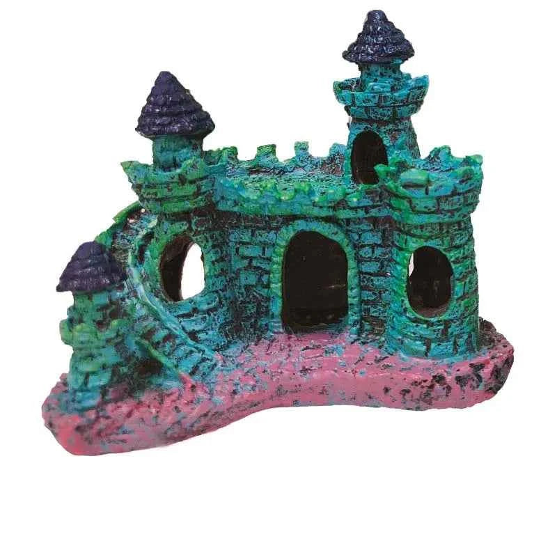 1Pcs Aquarium Creative Ornaments Simulation Resin Castle Fishbowl Retro Landscape Dodge House Fish Tank Accessories