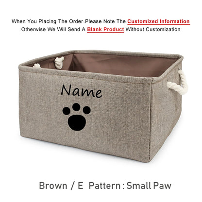 Custom Pet Storage Box – Dog Paw Basket for Toys, Clothes & Accessories