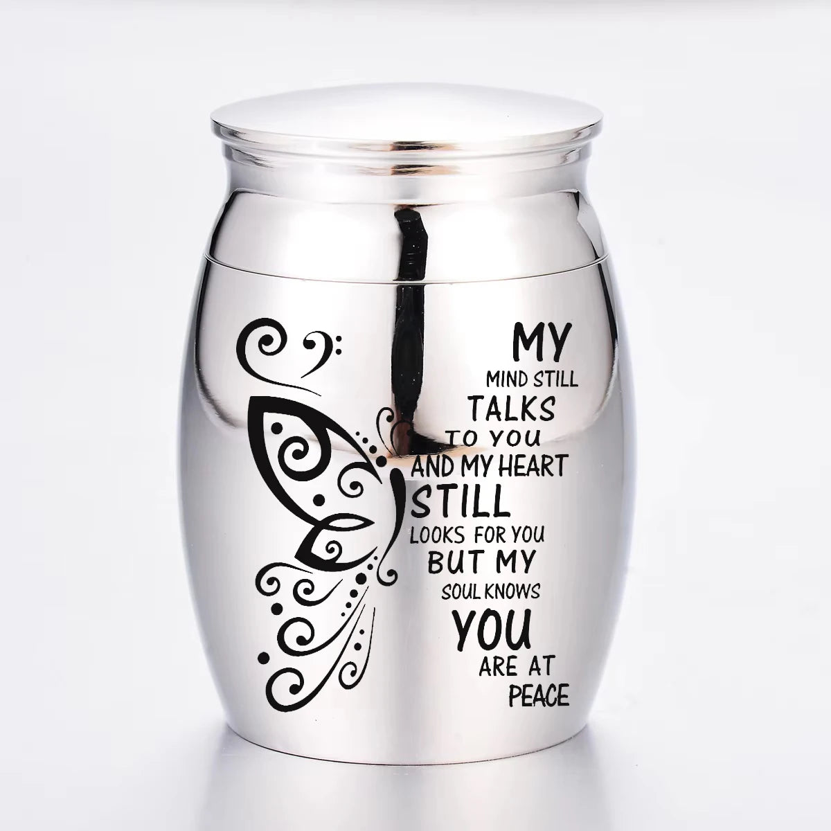Stainless Steel Cremation Keepsake – Custom Memorial Container for Ashes & Hair