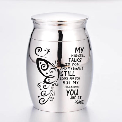 Stainless Steel Cremation Keepsake – Custom Memorial Container for Ashes & Hair