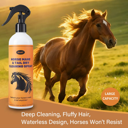 Horse Mane Tail Spray Waterless Shampoo No Rinse Cleaning Detangling Smooth Shiny Horse Coat Grooming Spray for Daily Care