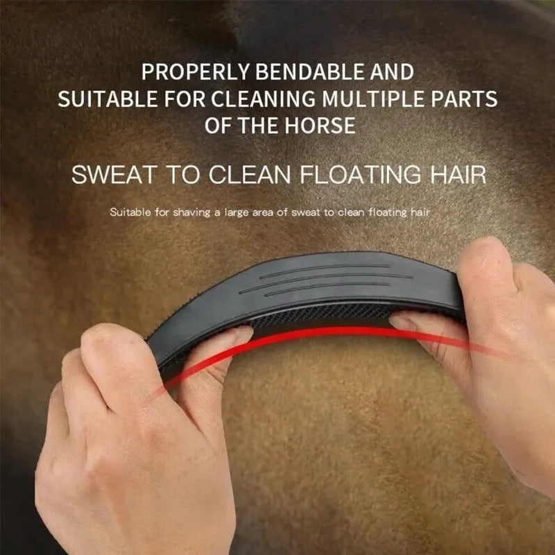 Equine Grooming Brush – Rubber Hair Comb for Cleaning, Massage & Loose Hair Removal