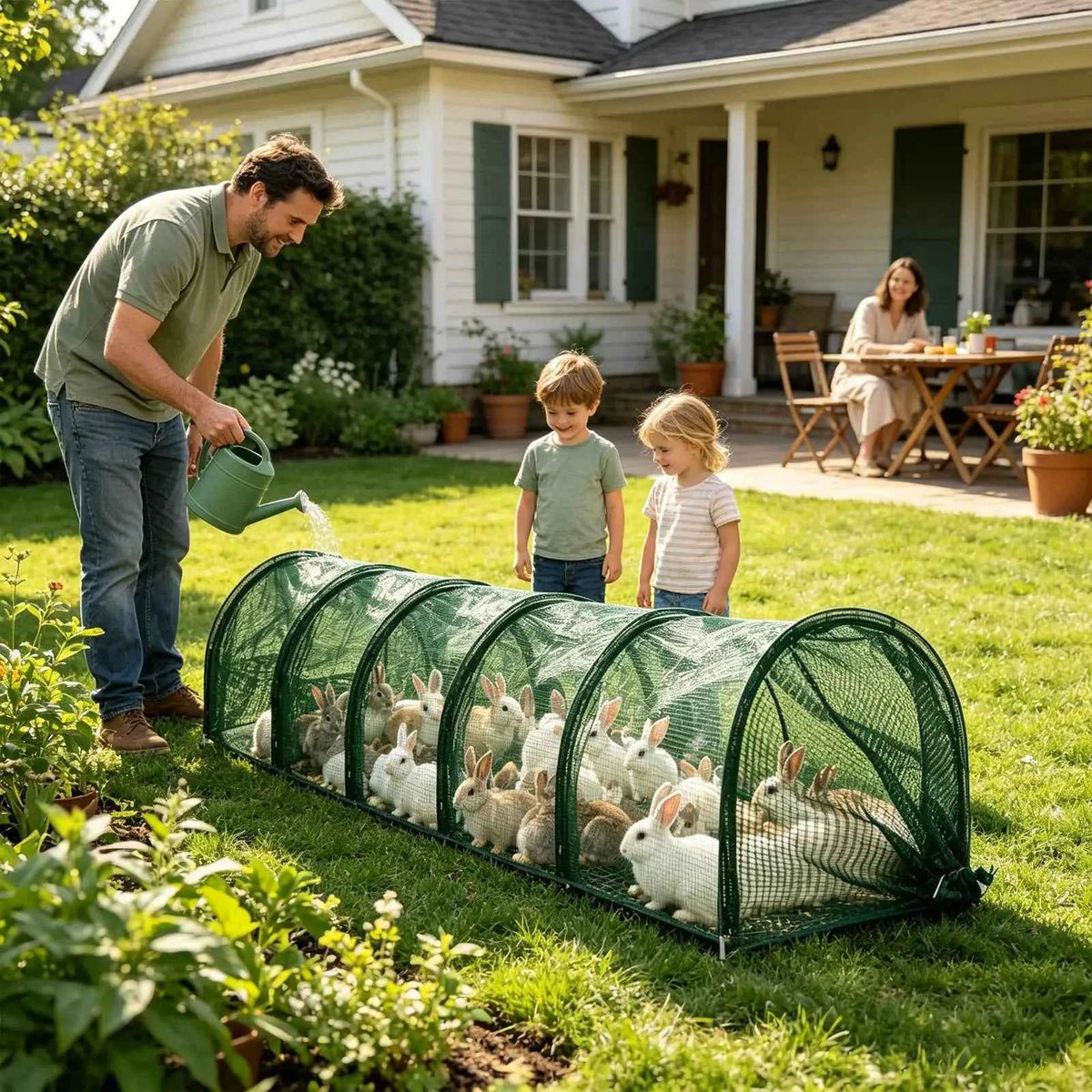 Foldable Chicken Tunnel Outdoor Metal Poultry Run Quick Install Flexible Yard Duck Goose Rabbit Quail Small Pet Enclosure