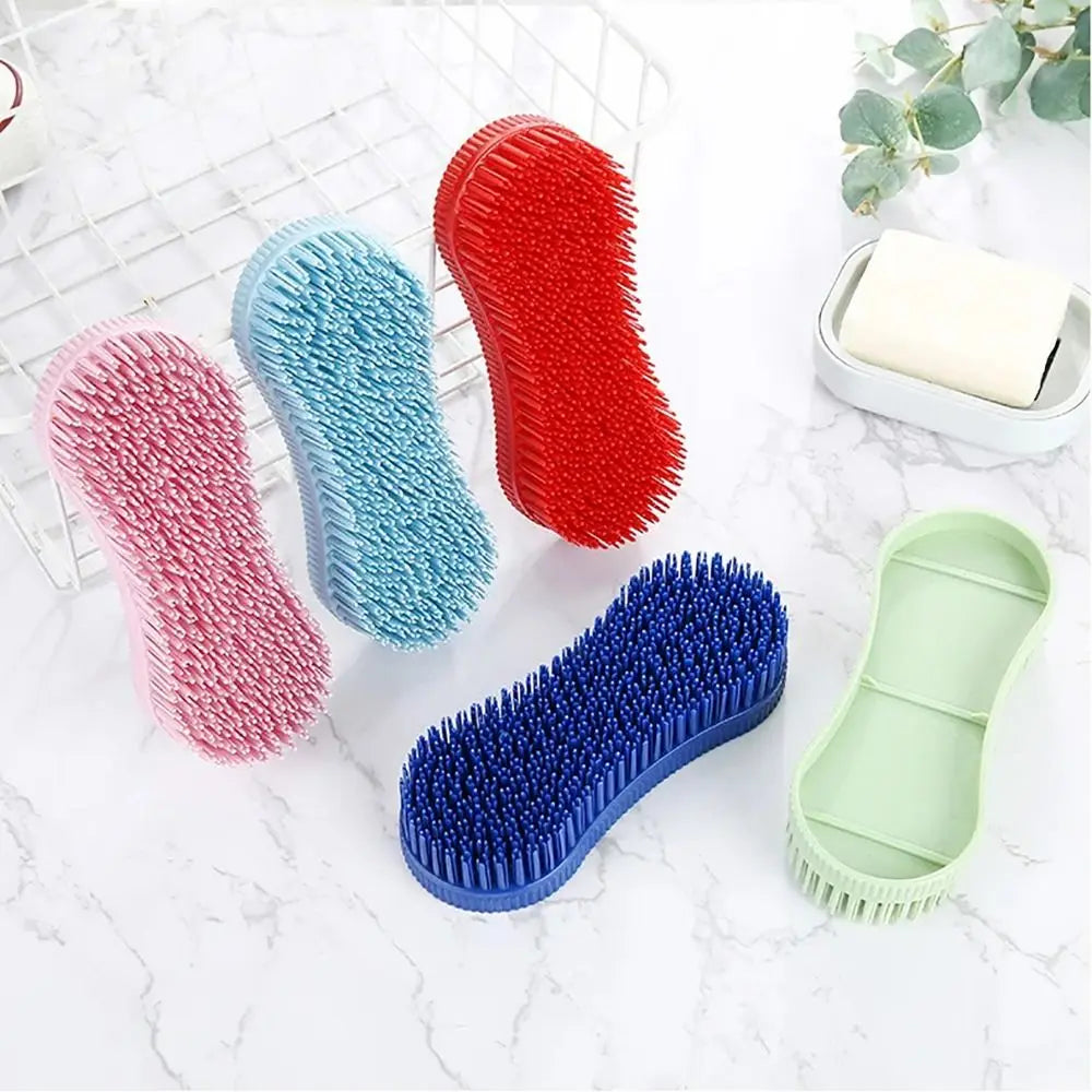 1Pcs Colorful Horse Grooming Brush Silicone Plastic Horse Accessories Hard Bristle Equestrian Massage Tool
