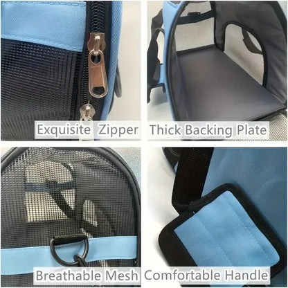 Breathable Mesh Pet Transport Bag for Cats & Small Dogs – Portable Foldable Carrier