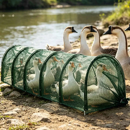 Foldable Chicken Tunnel Outdoor Metal Poultry Run Quick Install Flexible Yard Duck Goose Rabbit Quail Small Pet Enclosure